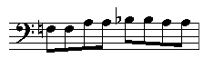 An eight-note motif on the pitches F, A, and B-flat
